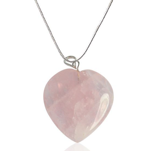 จี้ควอตซ์รูปหัวใจรูปกุหลาบธรรมชาติพร้อมโซ่สำหรับทำเครื่องประดับ - Product Image 5