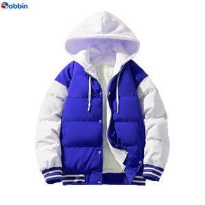 แจ็คเก็ตบอมเบอร์ผ้าโพลีเอสเตอร์คุณภาพสูงสำหรับผู้ชาย แบบยูนิเซ็กซ์ ปรับแต่งได้ ระดับไฮเอนด์ สไตล์วาร์ซิตี้เบสบอล ปักตัวอักษรแบบเลตเตอร์แมน - Product Image 1