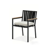 Ensemble de salle à manger d'extérieur populaire en aluminium à 4 places avec table et chaises pour jardin, mobilier métallique, table rectangulaire