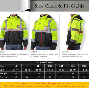 Chaquetas DE SEGURIDAD reflectantes de alta visibilidad para hombres Chaquetas de seguridad de trabajo con forro polar impermeable y a prueba de viento - Product Image 4