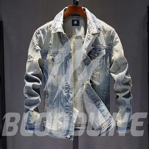 Chaqueta vaquera tipo blusón para mujer BLOODLINE INTERNATIONAL, manga larga, un solo botón, cuello con botones, forro de algodón, color negro sólido lavado - Product Image 1