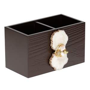 Porte-cuillères en bois brun rustique imprimé pour la cuisine à domicile, porte-cuillères en bois imprimé avec un design traditionnel à motifs imprimés - Product Image 4