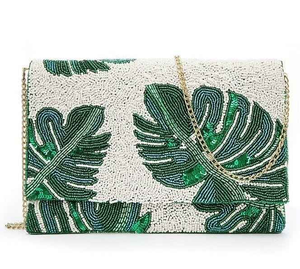 Pochette de soirée brodée de haute qualité avec des perles fantaisie et un style de bijoux imposant - Product Image 4