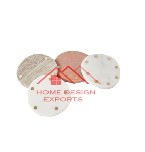 Hot Selling <b>Green</b> and White Texture Design Marble Coaster Round Shape Coasters for Home Hotel <b>Table</b> Decor Use - Product Image 6