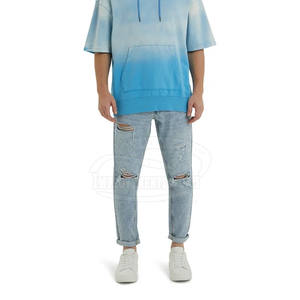 Pantalones vaqueros rectos de hombre MOQ bajo al por mayor, ropa transpirable de color sólido para lavado medio de primavera - Product Image 5