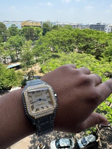 Reloj de diamantes Moissanite totalmente helado de lujo para hombre con pantalla de esfera mecánica con tachuelas D VVS pasa a través del probador de diamantes - Product Image 4