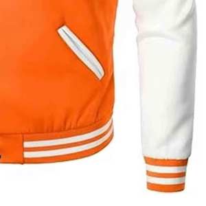 Fabrication sur mesure de vestes universitaires vierges pour hommes, manches en cuir, style baseball, décontractées, amples, en jersey - Product Image 6