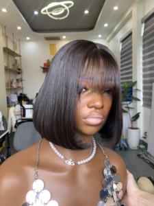 Os droit émoussé coupe bob coupe perruques vierge Remy 100% cheveux humains vietnamiens brut non transformé trame tissage Extensions de cheveux humains - Product Image 5
