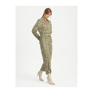 Pantalones y pantalones de vestir de viscosa estampados con cintura elástica para mujer BGN W24P348 - Product Image 3