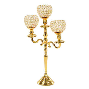 Nouveau candélabre de mariage meilleur vendeur or décoration de table de mariage candélabre pièce maîtresse pour mariage et décoration de la maison - Product Image 4