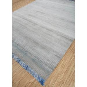 Alfombras Manchaha Lub-55 Azules de Lana y Seda Anudadas a Mano, Diseño Abstracto Sólido, Rectangulares, para Coche y Hogar, Hechas a Mano, Estilo Patchwork - Product Image 1