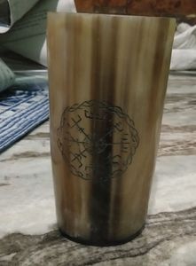 Hecho a mano, el mejor cuerno de búfalo y cuerno de vaca para beber, jarra de cristal de estilo religioso, artesanías naturales para fiestas y brindis - Product Image 5