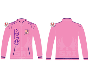 Veste de course automobile grecque brodée pour femmes de la sororité Kapa Epsilon Psi |   Vestes de course en twill de coton brodées pour femmes KEY Sorority - Product Image 3