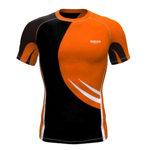 Sleeve <b>Compression</b>, Short/Half Men's Custom Shirts | Factory Made BJJ Rash Guard Men Half Sleeve Rash Guard Sublimation - Product Image 1