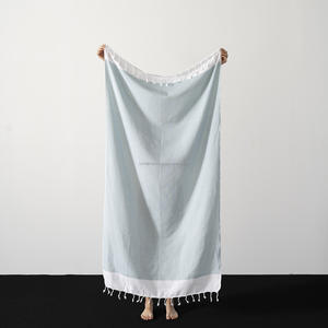 Summer Turkish Hamam Pestemal Beach <b>Towels</b> Wholesale - 100X180CM 100% Cotton Peshtemal <b>Towel</b> 40x70in <b>Blue</b> - Product Image 1