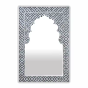 Espejo de Pared Decorativo de Diseño Moderno de Alta Calidad con Incrustaciones de Nácar, Marco Cuadrado Multifuncional con Incrustaciones de Hueso - Product Image 4