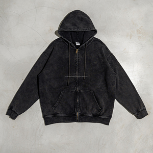 480 GSM personnalisé brodé sérigraphie bouffée sweats unis sublimé blanc lavé hommes sweats à capuche et sweats - Product Image 4