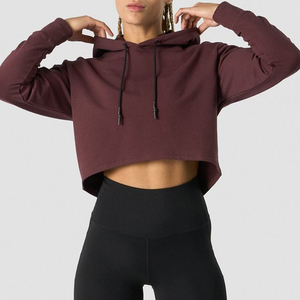 Customized Clothing <b>Zip</b> <b>up</b> Slim Fit Women High Quality Wholesale Casual Wear Hoodie Custom Logo Cotton <b>Cropped</b> Hoodie For Women - Product Image 2