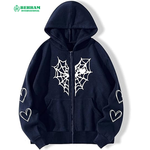 Sweat-shirt unisexe d'hiver de haute qualité 100% coton, décontracté, avec fermeture éclair, en molleton French Terry, séchage rapide et respirant - Product Image 3