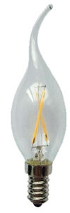 Lampada a candela a LED in cristallo con punta ritorta, trasparente, E14, 3W, 2800K, 330Lm (F-BRIGHT 2601905) - Product Image 1