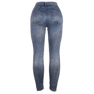 Usine femmes taille haute contrôle du ventre crayon pantalon Fitness Yoga jegging bout à bout Denim respirant solide Vintage poches - Product Image 5