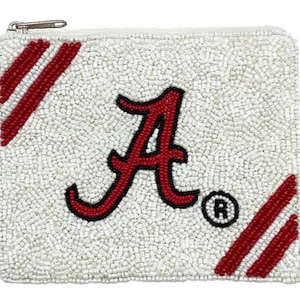 Bolsa de cuentas de vaquero de alta calidad, Mini monedero occidental, cierre de cremallera hecho a mano, accesorio de moda de lona marrón dorado y blanco - Product Image 3