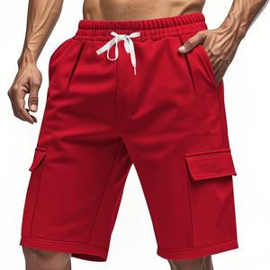 Prix d'usine Shorts de travail sportifs en tricot pour hommes Mode décontractée d'été Taille à cordon de serrage Couleur unie 100% coton Imperméable - Product Image 2