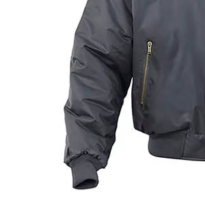 Blouson d'aviateur à fermeture éclair pour hommes blouson à logo personnalisé OEM pour hommes blousons pour hommes logo fermeture éclair avant manches longues poignets élastiques - Product Image 4