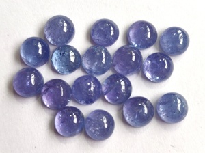Natural Tanzanite Round 6mm Cabochon - Loose Tanzanite Round Top Quality - Product Image 2
