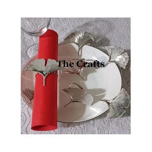 Ensemble de 2 porte-serviettes couleur or et argent, design avantageux, forme ronde, anneau en tissu au meilleur prix - Product Image 4