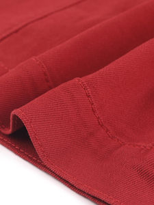 Mélange de coton doux et léger recadrée pour les femmes mode veste en jean courte légère ajustée extensible avec poches - Product Image 4