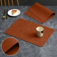 Set de table en cuir écologique et anti-huile avec isolation thermique pour la maison et l'hôtel, dessous de plat et coussinets, meilleur design