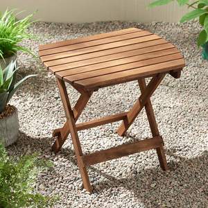 Katie Modern Outdoor Folding Side <b>Table</b> Solid Teak Wood with Natural <b>Brown</b> Finish for Villas - Product Image 1