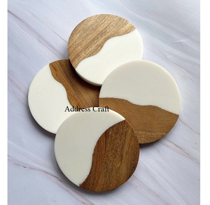 Posavasos cuadrados de resina epoxi y madera de último diseño para bebidas, hogar, Hotel, Bar, oficina, Decoración de mesa, posavasos a un precio asequible - Product Image 4