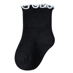 Chaussettes pour bébés personnalisables avec manchette à volants en coton doux pour tout-petits vêtements quotidiens respirants ODM Vietnam approvisionnement en vrac tricoté en usine - Product Image 3