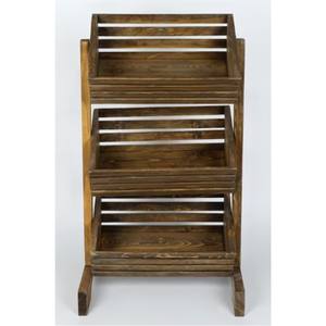 Plateau à étages en bois écologique en gros, organisateur de fruits, support à gâteau en métal et en bois |   Étagère de rangement pour pain et en-cas |   Plateau de service - Product Image 4