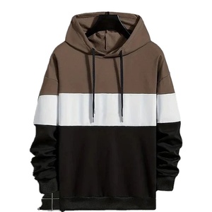 Sweat à capuche en coton décontracté Harajuku Streetwear pour homme avec impression de blocs de couleurs Techniques brodées Pull Sweat Vêtements - Product Image 4