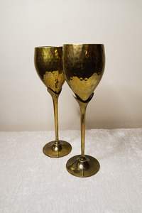 Verres à vin en métal, verres incassables faits à la main, couleur argent, gobelet à eau, gobelet à vin, design en relief, accessoires de bar - Product Image 6