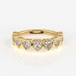 แหวนแต่งงานทอง 14K ประดับเพชรโมอิสซาไนต์ทรงหัวใจ ดีไซน์หรูหรา - Product Image 1