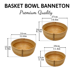 Ensemble de 3 paniers de rangement ronds en rotin tressé à la main, brun naturel, bols gigognes en osier pour la décoration et l'organisation de la maison, fabriqués au Vietnam - Product Image 3