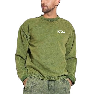 Durable Cotton Blended Fleece Solid Winter Acid Wash <b>Sweatshirt</b> for Men High Quality Comfortable Casual Style Quick Dry Everyday - Product Image 1