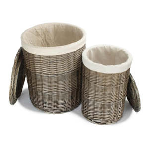 Panier à linge doublé de coton blanc antique paniers de rangement pliables au design moderne pour armoire de salle de bain en tissu fer plastique - Product Image 6