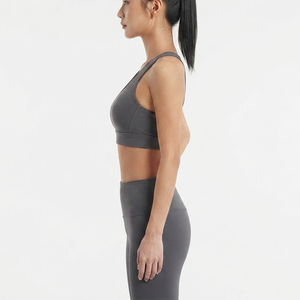 Sujetador deportivo OEM al por mayor para mujer, con cremallera frontal y espalda cruzada, logotipo personalizado, suave, para yoga, gimnasio, fitness y running - Product Image 2