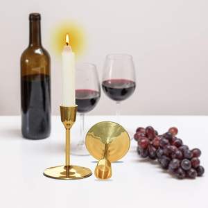 Support de bougie conique en laiton artisanal de poids lourd - Product Image 4