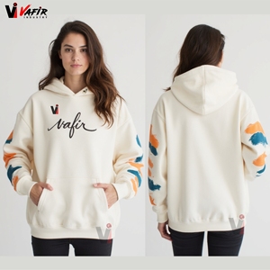 Sweat-shirts unisexes classiques à fermeture éclair latérale, en molleton de coton mélangé, poids lourd, respirant, séchage rapide, personnalisés OEM, pour l'hiver - Product Image 2