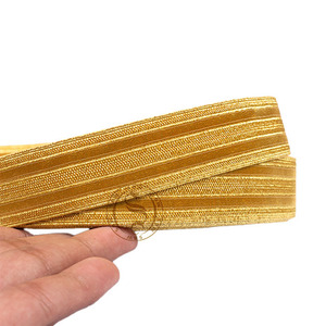 Dentelle à double rayure en polyester de couleur dorée | Tresse de dentelle de fil de lingot de haute qualité pour uniformes de cérémonie - Product Image 1