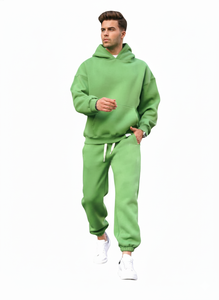 Streetwear d'hiver personnalisé pour hommes survêtements sérigraphie de haute qualité sweat à capuche avec logo ensemble de pantalons de survêtement unisexe en coton polaire - Product Image 2