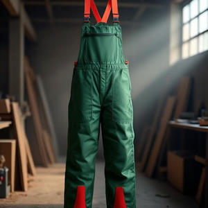 Cut-resistant Workwear Bib <b>Overalls</b> Size 54 Green/Red Feldtmann - Product Image 3
