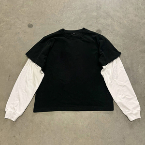 2025 personnalisé graphique sérigraphié surdimensionné Boxy Double couche à manches longues T-shirts pour hommes coton lavé à l'acide à manches longues t-shirt - Product Image 3