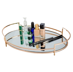 Plateau miroir décoratif en or fait à la main table de noël centre de table décoratif en acier inoxydable brillant miroir poli plateau - Product Image 3